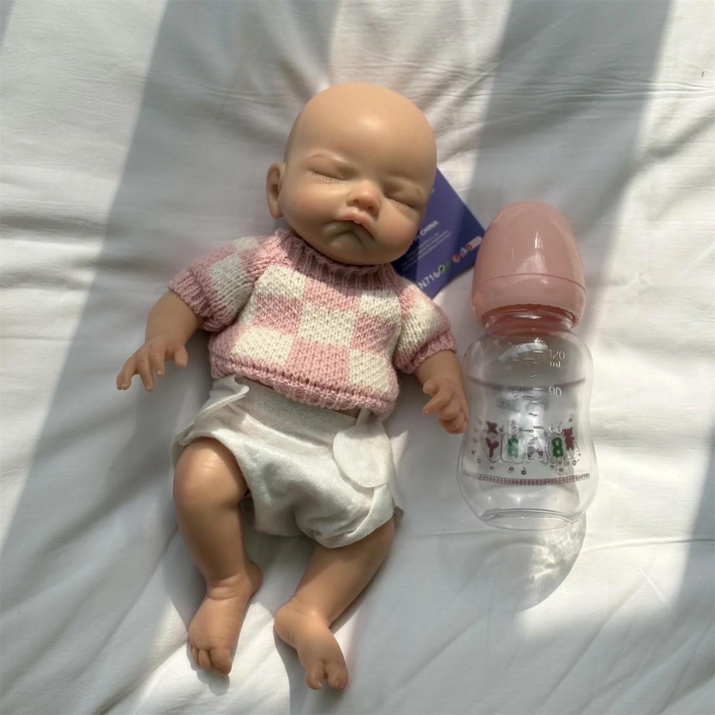 Linda muñeca Reborn de silicona de cuerpo entero, de 28 cm, con piel pintada en 3D, tacto suave, hecha a mano, realista.