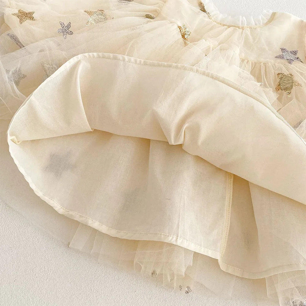 Vestidos de fiesta para niñas, manga larga abullonada, ropa de princesa para bebé niña, vestidos de Navidad para bebé niña