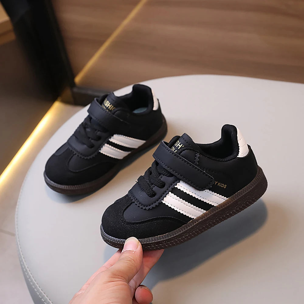 Zapatillas ergonómicas de cuero PU para niños, zapatillas de tenis para niños y niñas, suave suela blanda