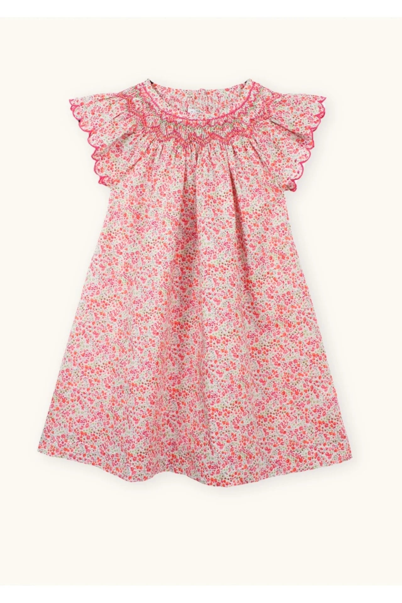 Hermoso vestido punto smock campestre para niñas, vestidos y blusas finos bordados hechos a mano para niñas
