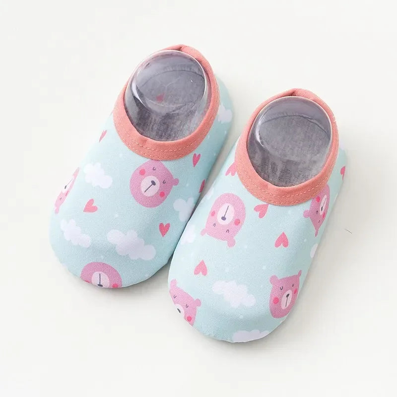 Partnershoes, Zapatos de playa para niños o zapatillas de interior antideslizantes suave para bebés, calcetines de baño, zapatos de casa para niños