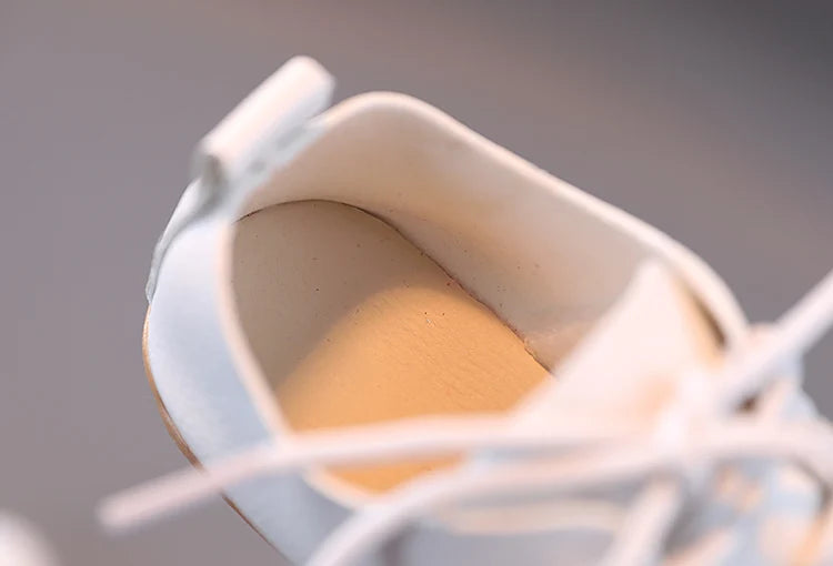 Zapatos casuales tipo cuero para niñas, con cordones, suela blanda antideslizante, cómodos y transpirables