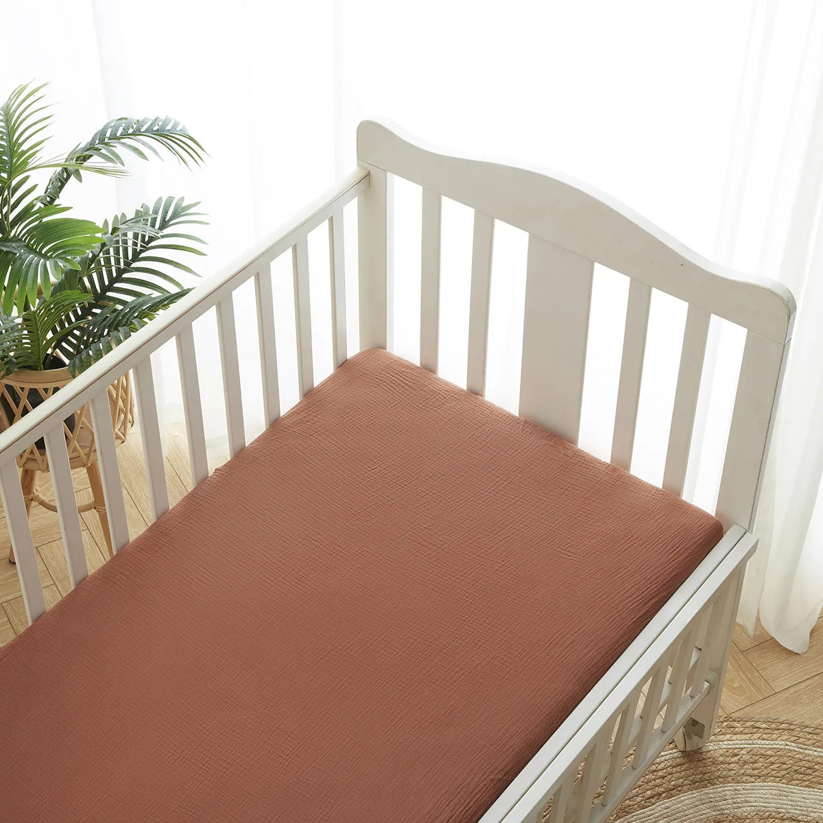 Sábanas ajustables para cuna de bebé, fundas de colchón, sábanas de algodón para recién nacidos, color liso, colcha de 130 x 70 cm
