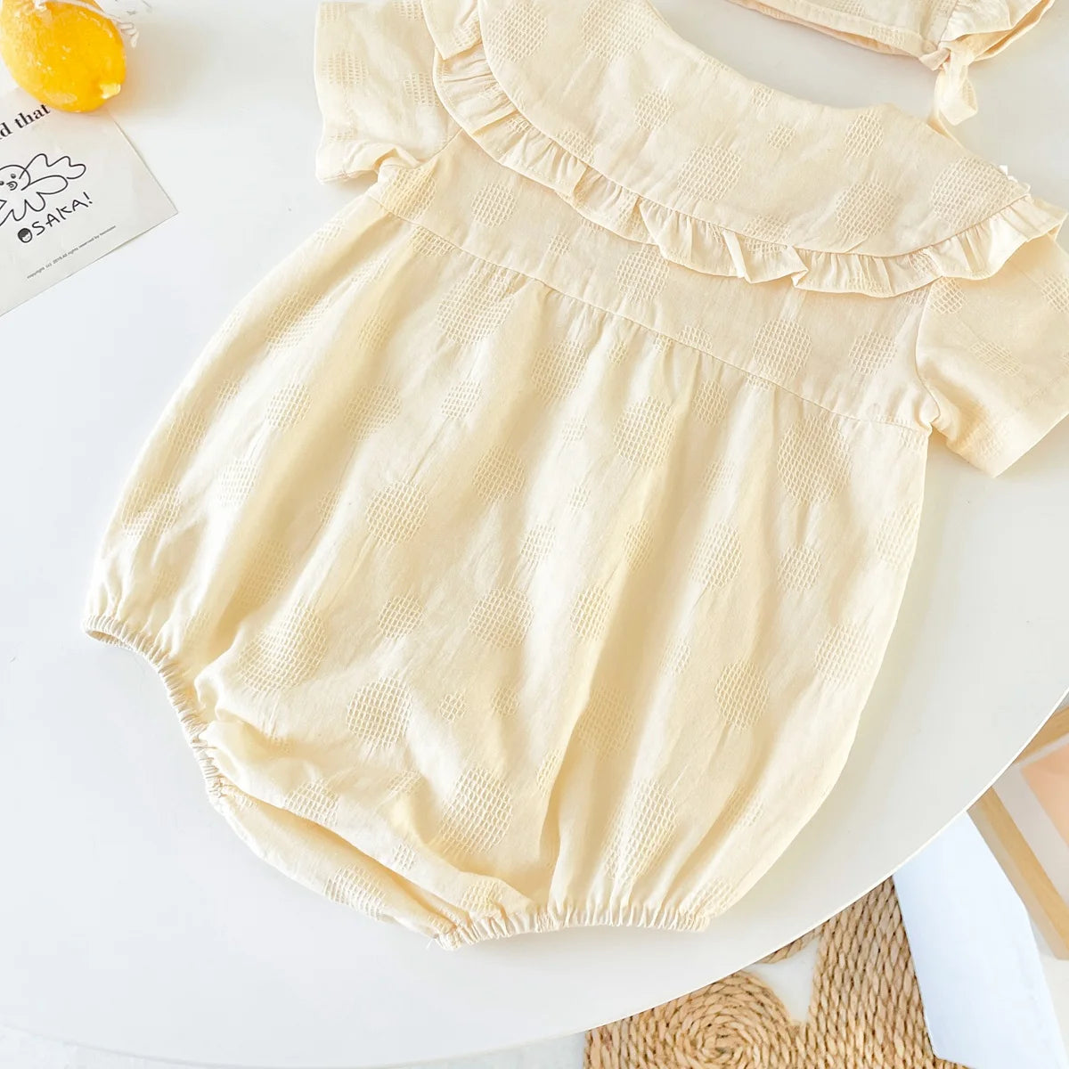 Body de princesa floral para recién nacidas, de algodón, de verano, de manga corta, con gorro