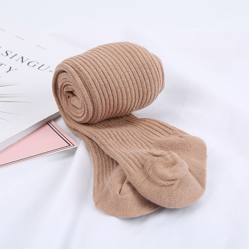 Medias acanaladas para bebé y niños, para otoño e invierno, panties para niña, colores otoñales