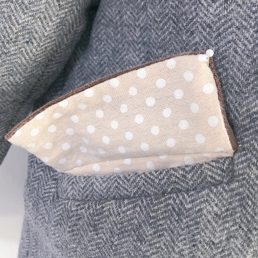 Abrigo Vintage de lana gris con estampado de espiga para niño, abrigo de invierno de boutique, Chaqueta acolchada cálida estilo británico