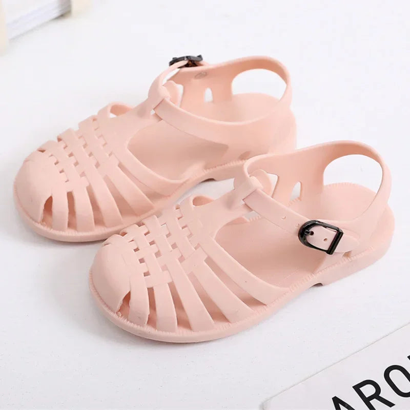 Sandalias de verano para niños, Sandalias de playa antideslizantes suaves para niñas y niños zapatos de goma romanas informales para niños