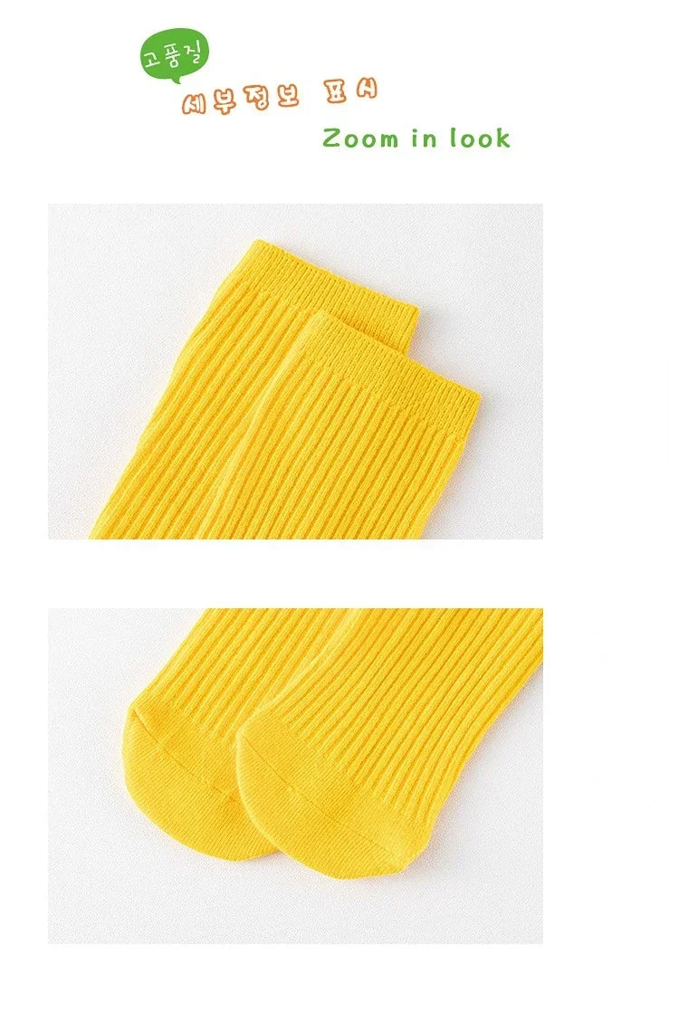 Medias para niña, calcetines para niños, acanalados largos hasta la rodilla de alta elasticidad para otoño e invierno