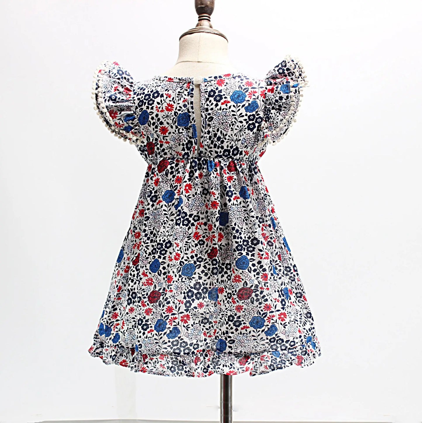 Increible vestido de verano para niñas, lindo vestido vintage sin mangas y volantes, con flores para fiesta, vestido cuadrillé, vestido broderie