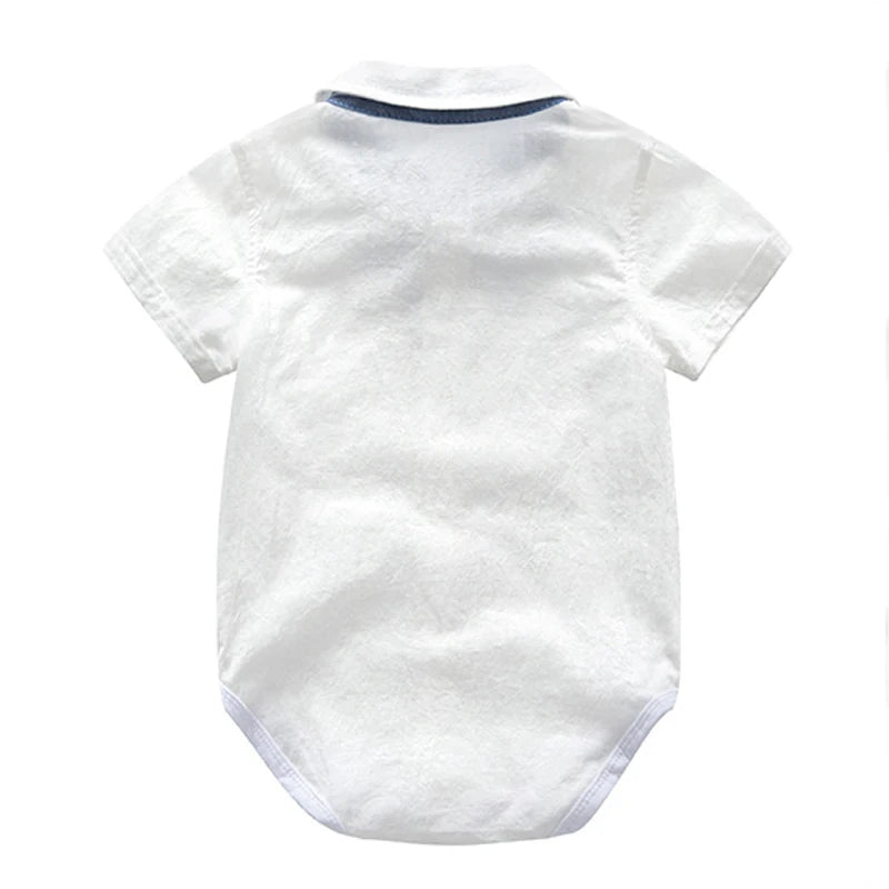 Ropa de bebé niño Trajes de caballero de verano, de cumpleaños, de fiesta para recién nacidos y toddler, de algodón suave, suspensores