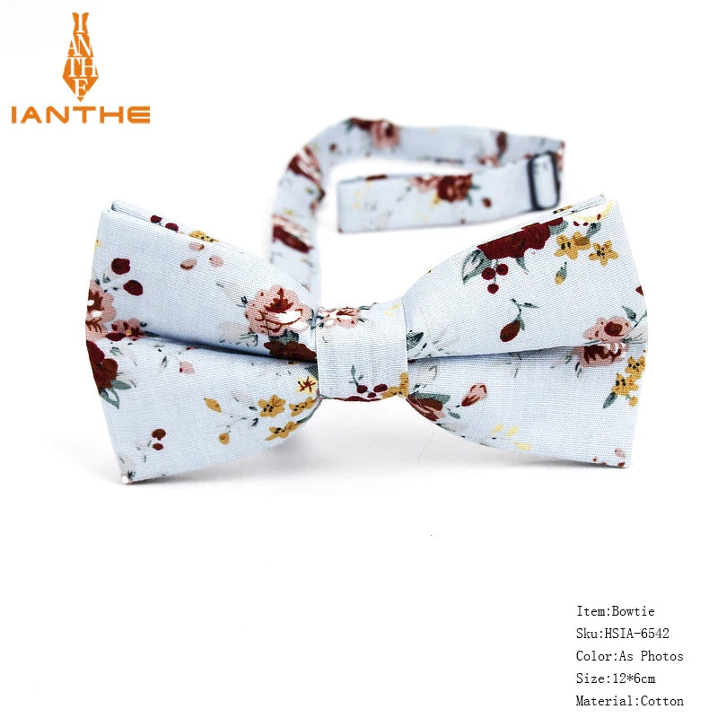 New Style Bowtie Men Tuxedo Cotton Designer Colorful Butterfly Flower Rose Paisley Bowties Wedding Party Casual Cravat Bow Tie