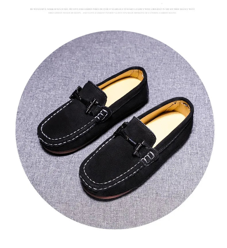 Zapatos casuales de otoño e invierno para niños, mocasines sin cordones para adolescentes