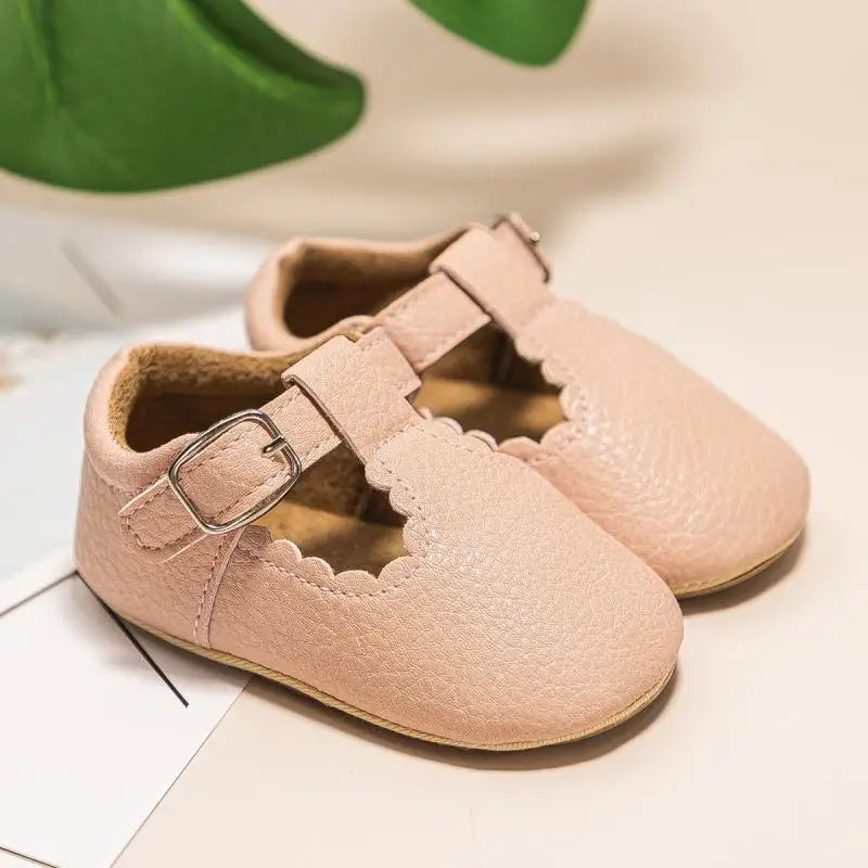 Newborn Baby Shoes Stripe PU Leather Boy Girl Shoes Toddler Rubber Sole Anti-slip First Walkers Infant Moccasins, Lamb Green