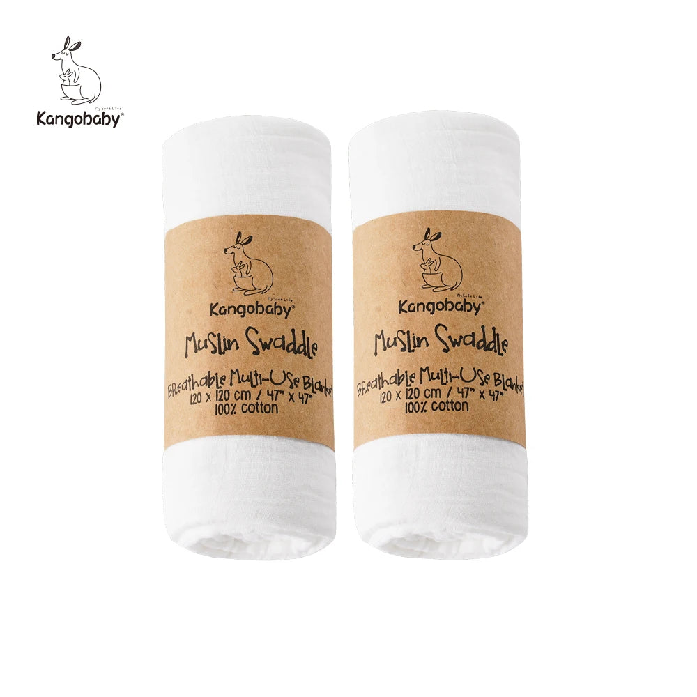 Conjunto de 2 uds. de mantas de muselina para bebé 100% algodón, Toalla de baño para recién nacido, envoltura swaddle
