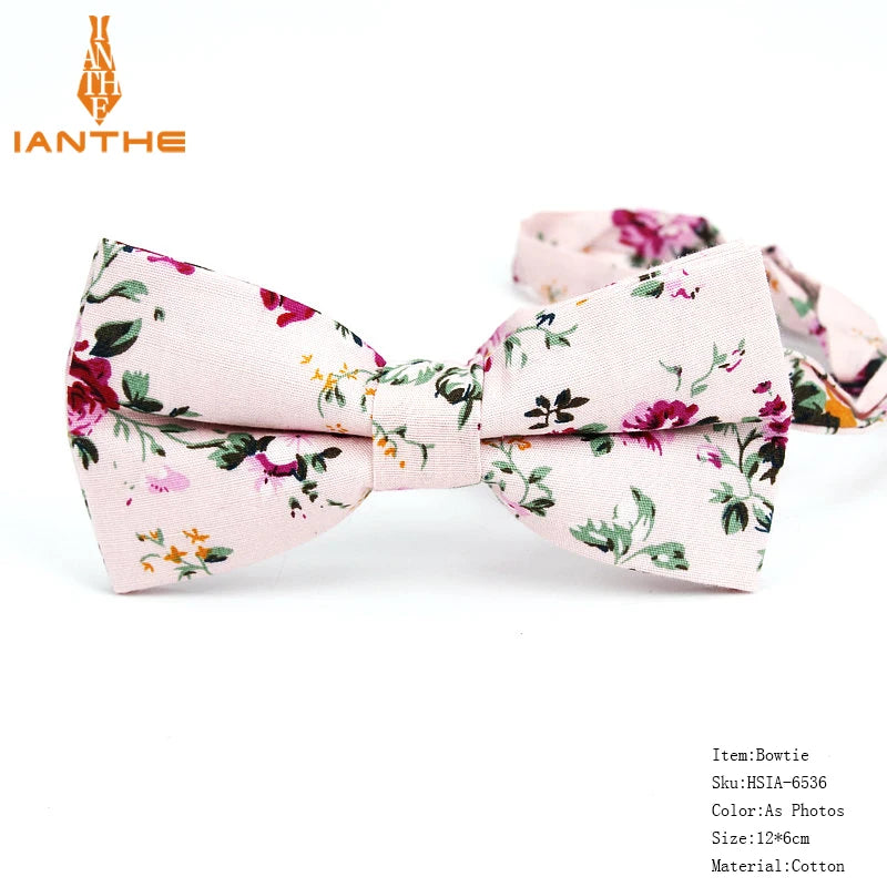 New Style Bowtie Men Tuxedo Cotton Designer Colorful Butterfly Flower Rose Paisley Bowties Wedding Party Casual Cravat Bow Tie