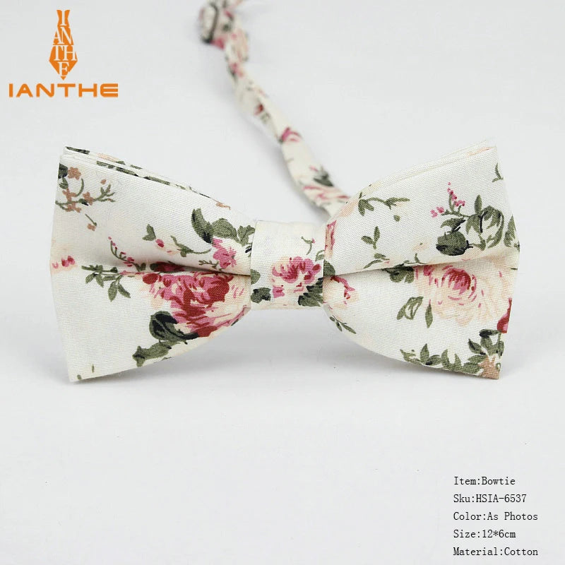 New Style Bowtie Men Tuxedo Cotton Designer Colorful Butterfly Flower Rose Paisley Bowties Wedding Party Casual Cravat Bow Tie