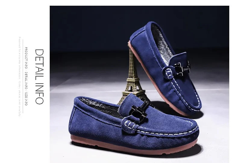 Zapatos casuales de otoño e invierno para niños, mocasines sin cordones para adolescentes