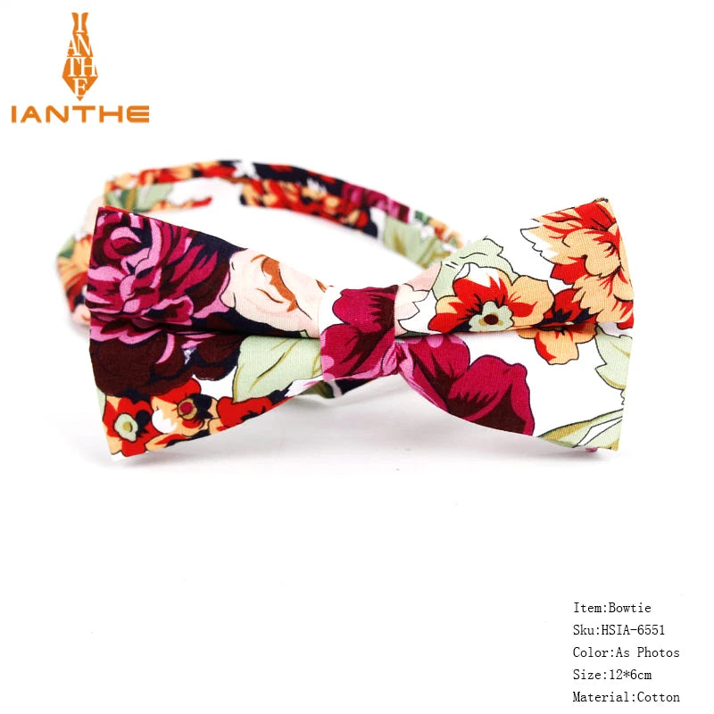 New Style Bowtie Men Tuxedo Cotton Designer Colorful Butterfly Flower Rose Paisley Bowties Wedding Party Casual Cravat Bow Tie