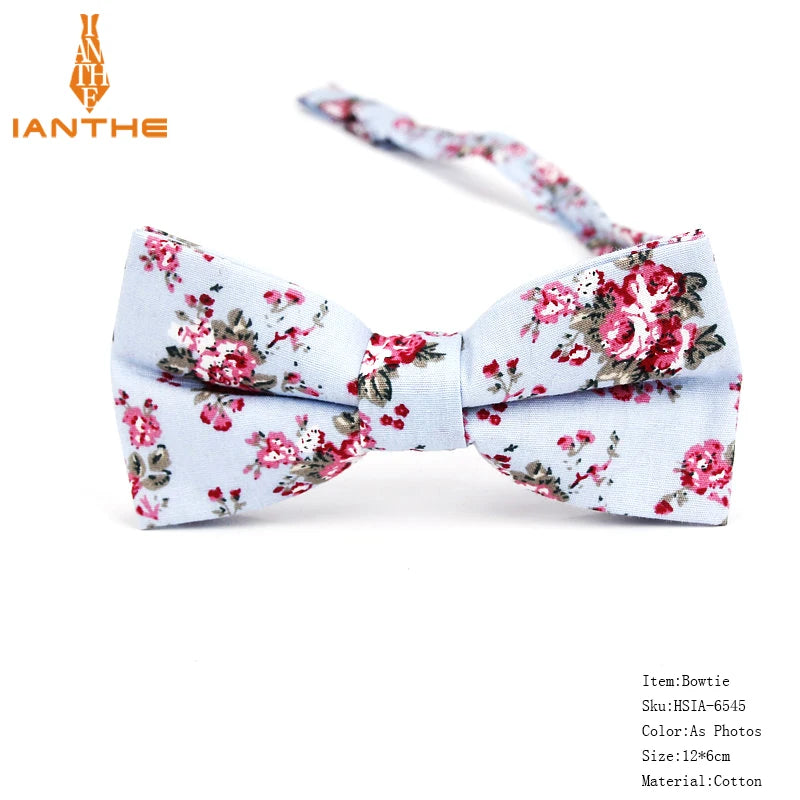 New Style Bowtie Men Tuxedo Cotton Designer Colorful Butterfly Flower Rose Paisley Bowties Wedding Party Casual Cravat Bow Tie