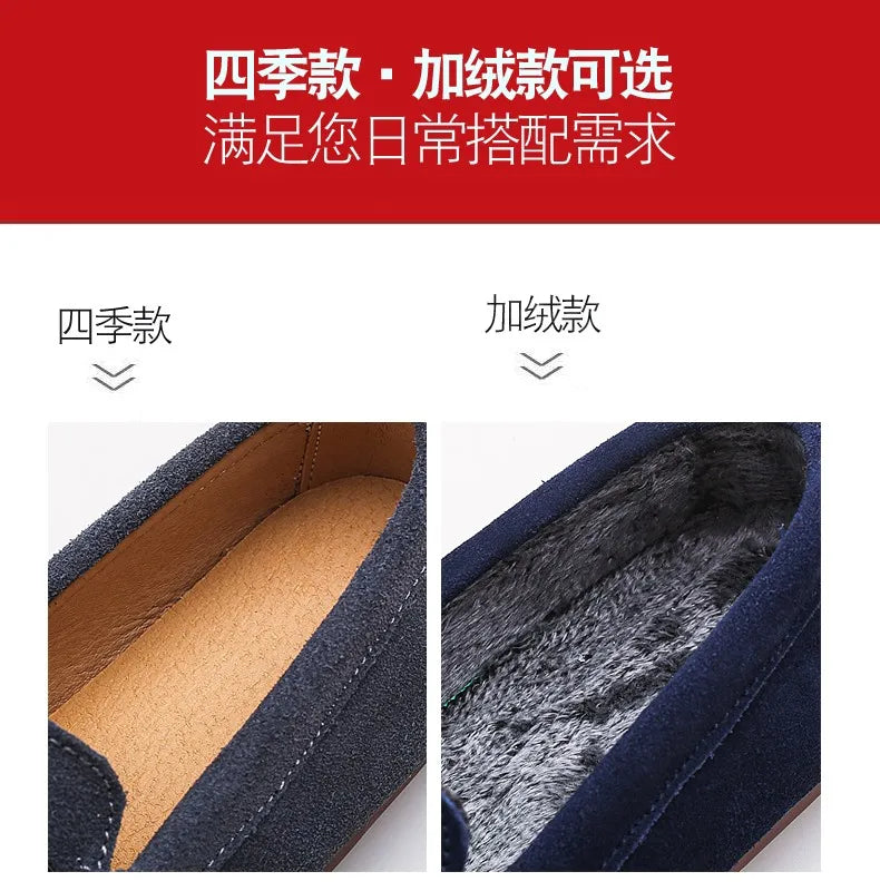 Zapatos casuales de otoño e invierno para niños, mocasines sin cordones para adolescentes