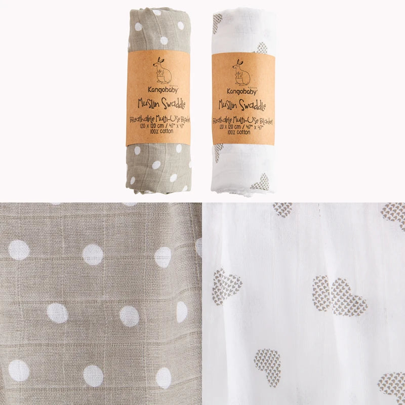 Conjunto de 2 uds. de mantas de muselina para bebé 100% algodón, Toalla de baño para recién nacido, envoltura swaddle