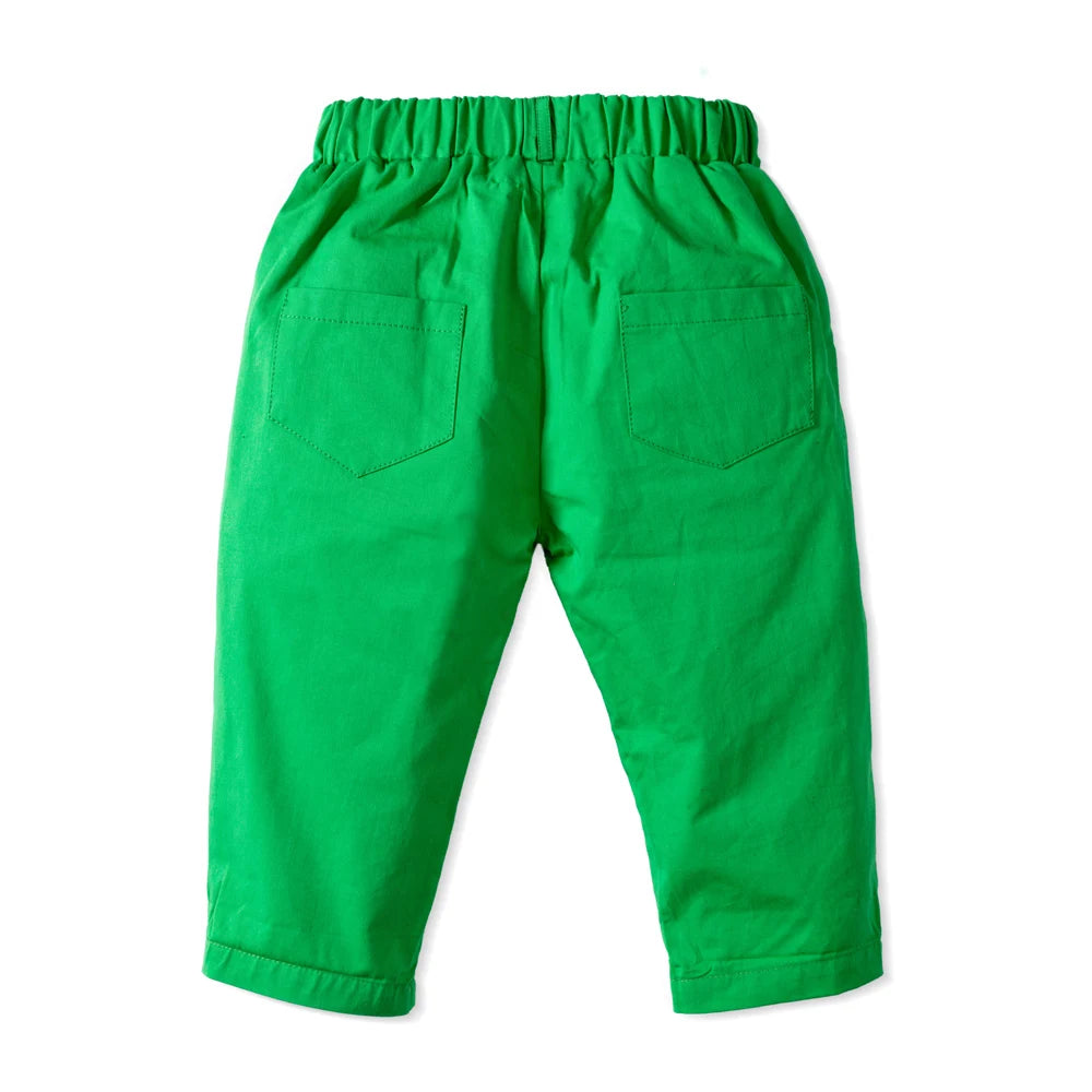 Pantalones para niños de algodón transpirables y cómodos para niños pequeños con botones