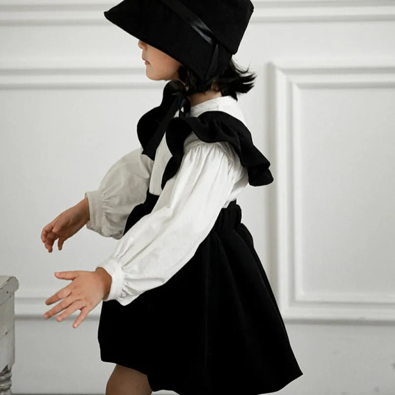 Blusa de manga farol para niña, informal, Blusa transpirable de manga larga para niña