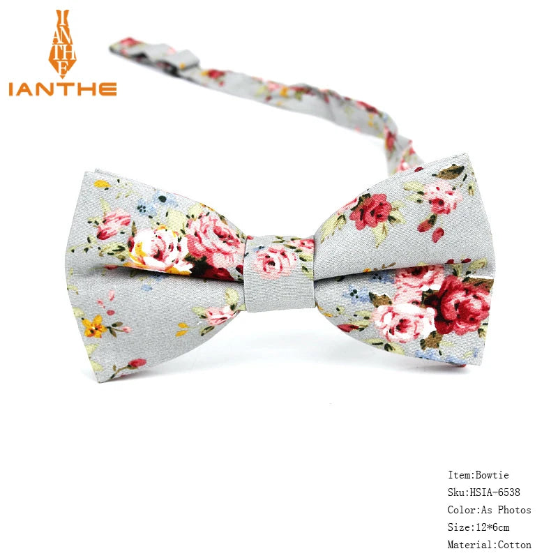 New Style Bowtie Men Tuxedo Cotton Designer Colorful Butterfly Flower Rose Paisley Bowties Wedding Party Casual Cravat Bow Tie