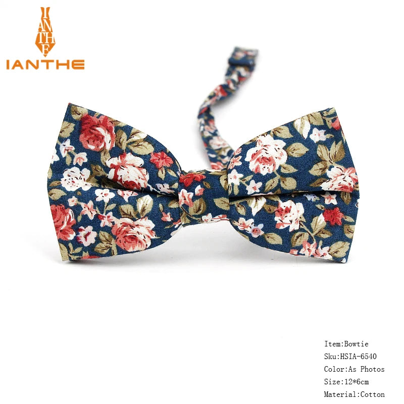 New Style Bowtie Men Tuxedo Cotton Designer Colorful Butterfly Flower Rose Paisley Bowties Wedding Party Casual Cravat Bow Tie