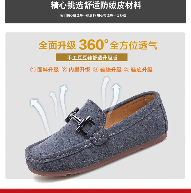 Zapatos casuales de otoño e invierno para niños, mocasines sin cordones para adolescentes