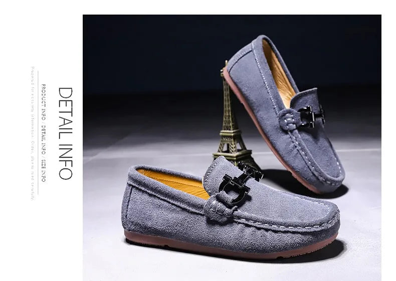 Zapatos casuales de otoño e invierno para niños, mocasines sin cordones para adolescentes