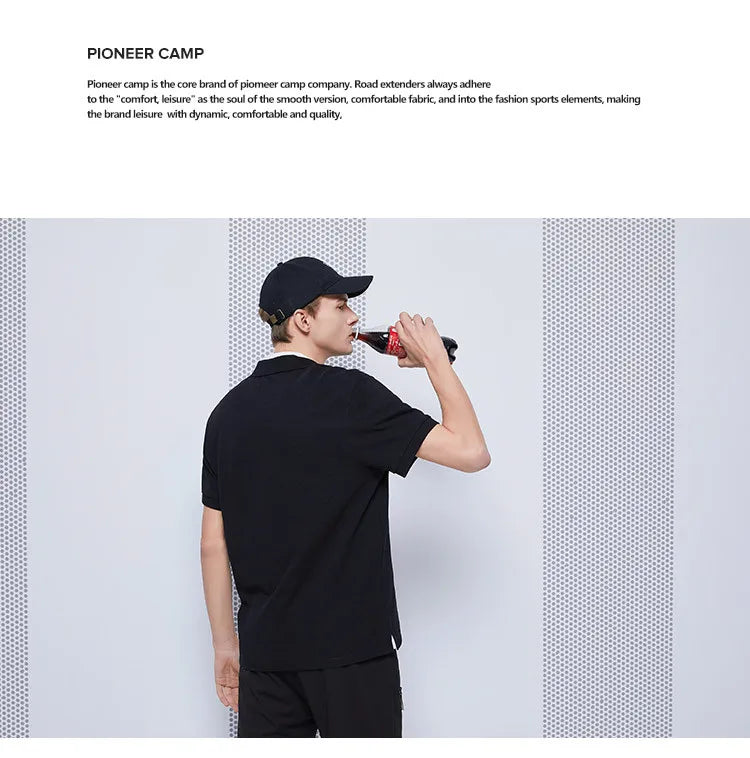 Pioneer Camp 2022 Polo Shirt Men Summer 100% Cotton Solid Color Fashion Classic Polo Shirts Men's Clothing ADP-FC-SU-0023T