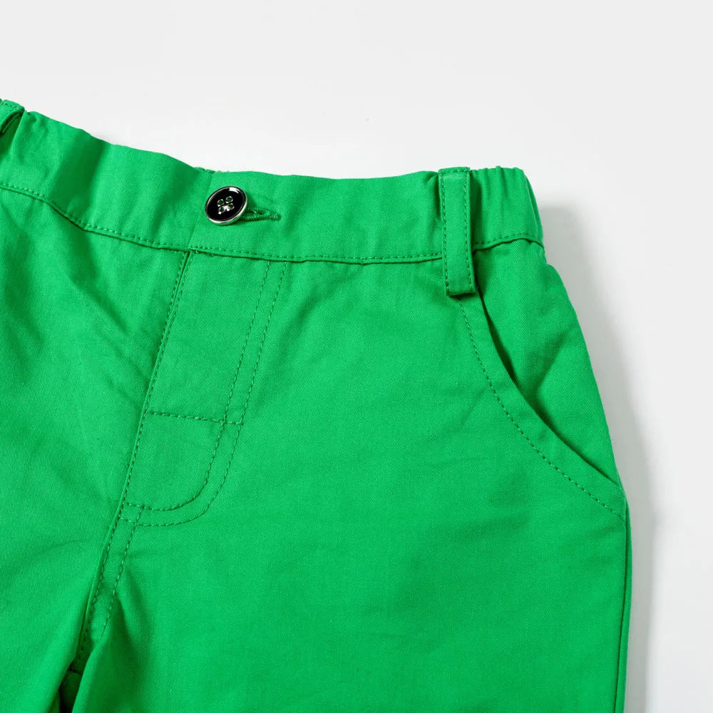 Pantalones para niños de algodón transpirables y cómodos para niños pequeños con botones