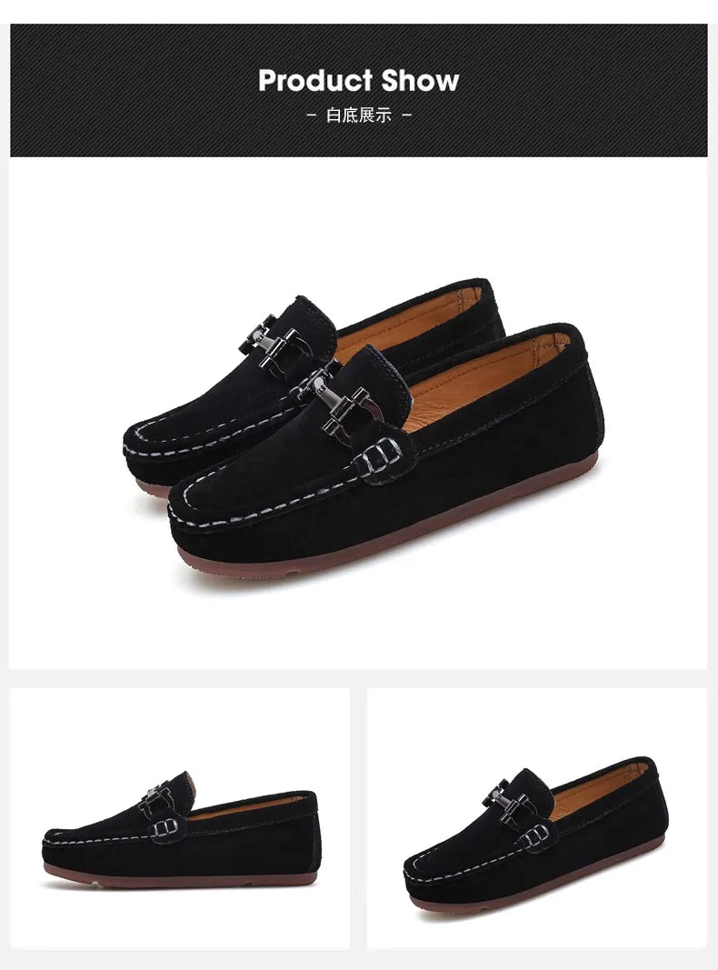 Zapatos casuales de otoño e invierno para niños, mocasines sin cordones para adolescentes