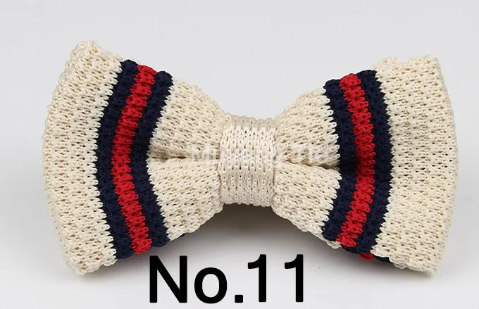 New Style Men Women Knit Bowtie Adjustable Butterfly Double Deck Neckwear Bowties Designer Knitting Dress Knitted Bow Tie