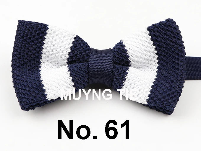 New Style Men Women Knit Bowtie Adjustable Butterfly Double Deck Neckwear Bowties Designer Knitting Dress Knitted Bow Tie