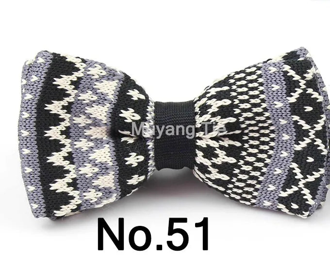 New Style Men Women Knit Bowtie Adjustable Butterfly Double Deck Neckwear Bowties Designer Knitting Dress Knitted Bow Tie