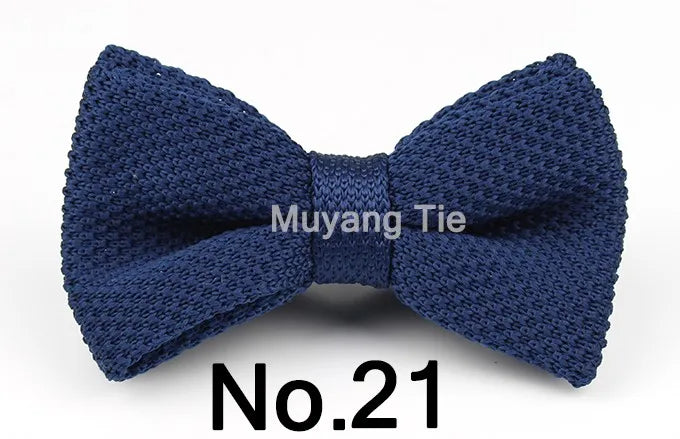 New Style Men Women Knit Bowtie Adjustable Butterfly Double Deck Neckwear Bowties Designer Knitting Dress Knitted Bow Tie