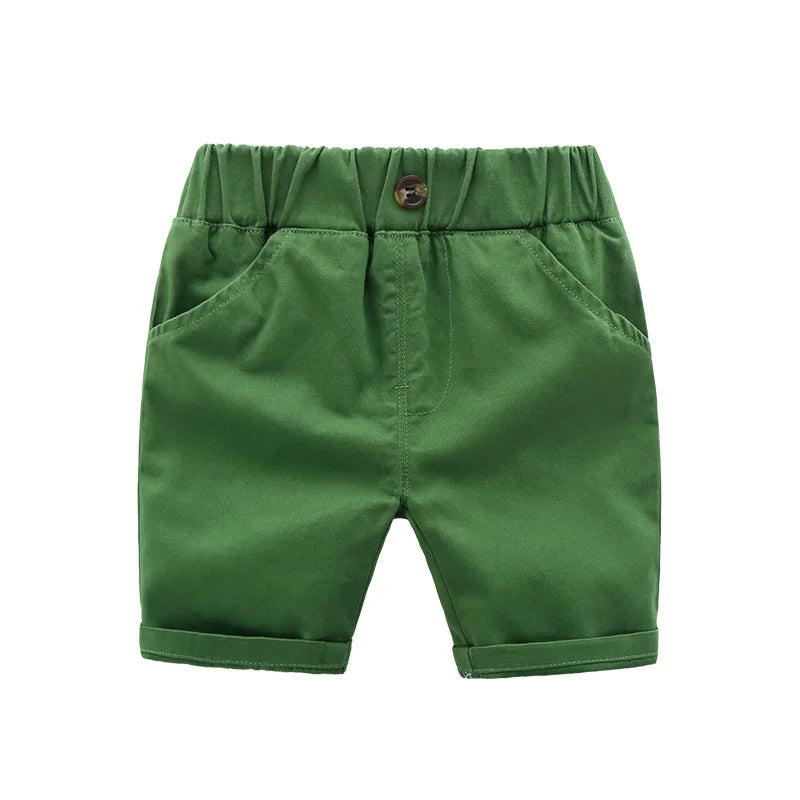 Pantalones cortos bermudas de algodón casuales para niños para playa, verano