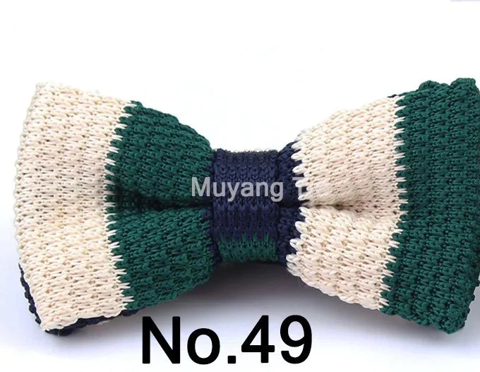 New Style Men Women Knit Bowtie Adjustable Butterfly Double Deck Neckwear Bowties Designer Knitting Dress Knitted Bow Tie