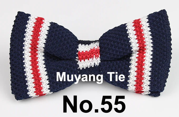 New Style Men Women Knit Bowtie Adjustable Butterfly Double Deck Neckwear Bowties Designer Knitting Dress Knitted Bow Tie