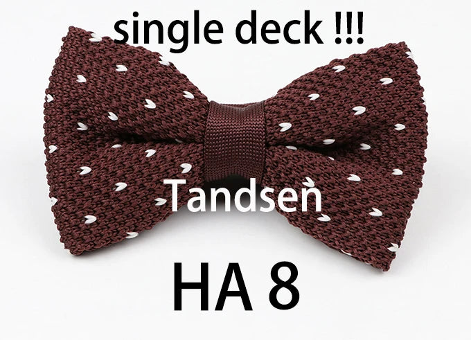 New Style Men Women Knit Bowtie Adjustable Butterfly Double Deck Neckwear Bowties Designer Knitting Dress Knitted Bow Tie