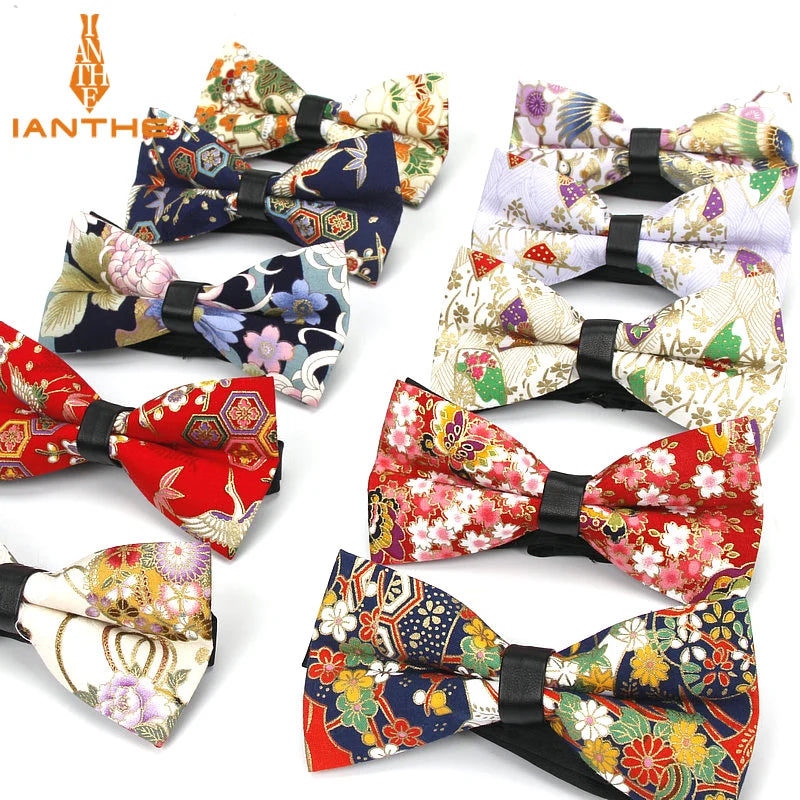 New Style Bowtie Men Tuxedo Cotton Designer Colorful Butterfly Flower Rose Paisley Bowties Wedding Party Casual Cravat Bow Tie