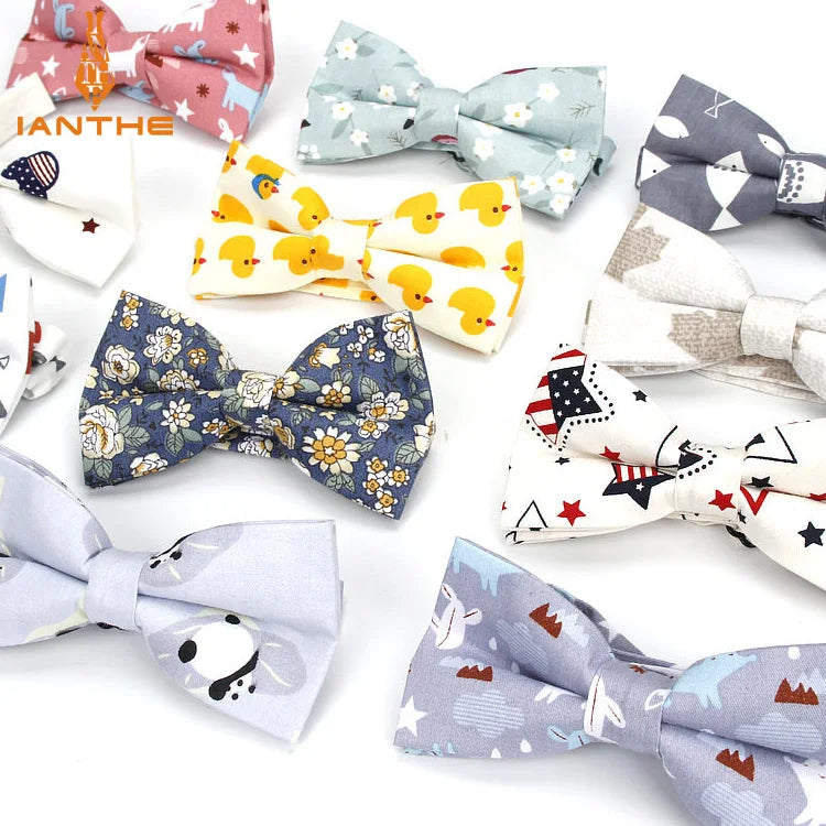 New Style Bowtie Men Tuxedo Cotton Designer Colorful Butterfly Flower Rose Paisley Bowties Wedding Party Casual Cravat Bow Tie