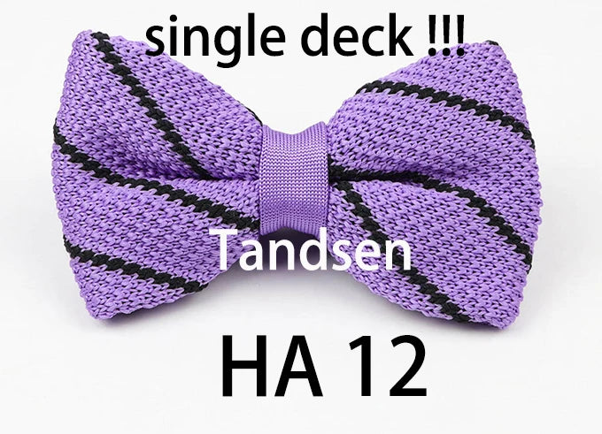 New Style Men Women Knit Bowtie Adjustable Butterfly Double Deck Neckwear Bowties Designer Knitting Dress Knitted Bow Tie