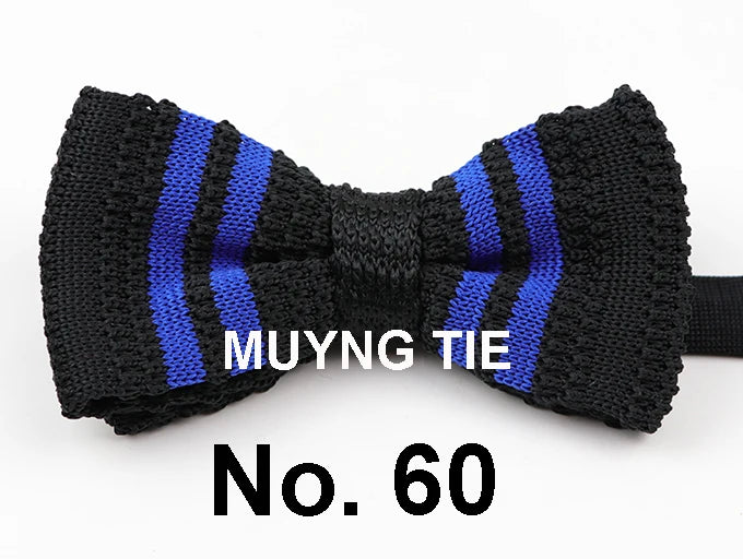 New Style Men Women Knit Bowtie Adjustable Butterfly Double Deck Neckwear Bowties Designer Knitting Dress Knitted Bow Tie