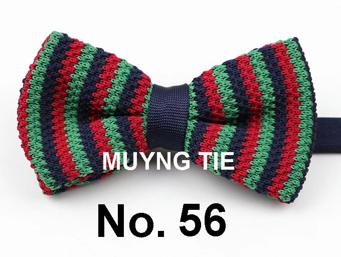 New Style Men Women Knit Bowtie Adjustable Butterfly Double Deck Neckwear Bowties Designer Knitting Dress Knitted Bow Tie