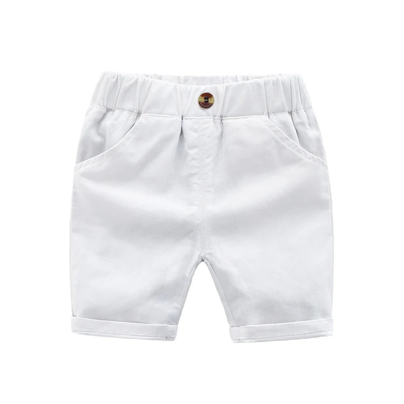 Pantalones cortos bermudas de algodón casuales para niños para playa, verano