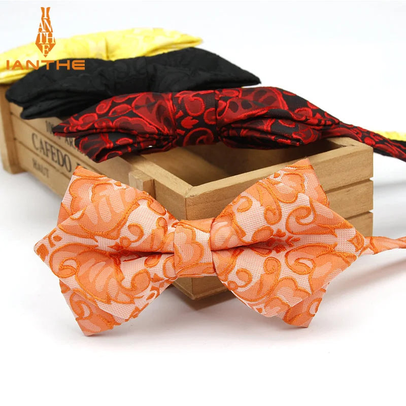 New Style Bowtie Men Tuxedo Cotton Designer Colorful Butterfly Flower Rose Paisley Bowties Wedding Party Casual Cravat Bow Tie