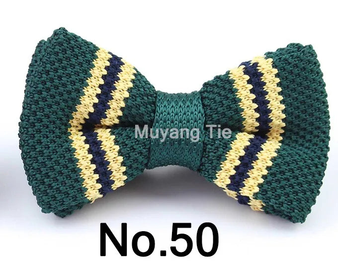 New Style Men Women Knit Bowtie Adjustable Butterfly Double Deck Neckwear Bowties Designer Knitting Dress Knitted Bow Tie